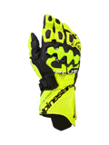Alpinestars GP Plus R V3, gants de course moto en cuir, jaune fluo et noir, avec protections rigides aux articulations, zones de ventilation perforées et fermeture sécurisée de la manchette avec logo distinctif