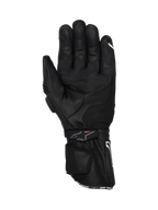 Gants Alpinestars SP-3, gants de moto racing en cuir noir, vue de la paume avec manchette longue et grip renforcé pour la route.