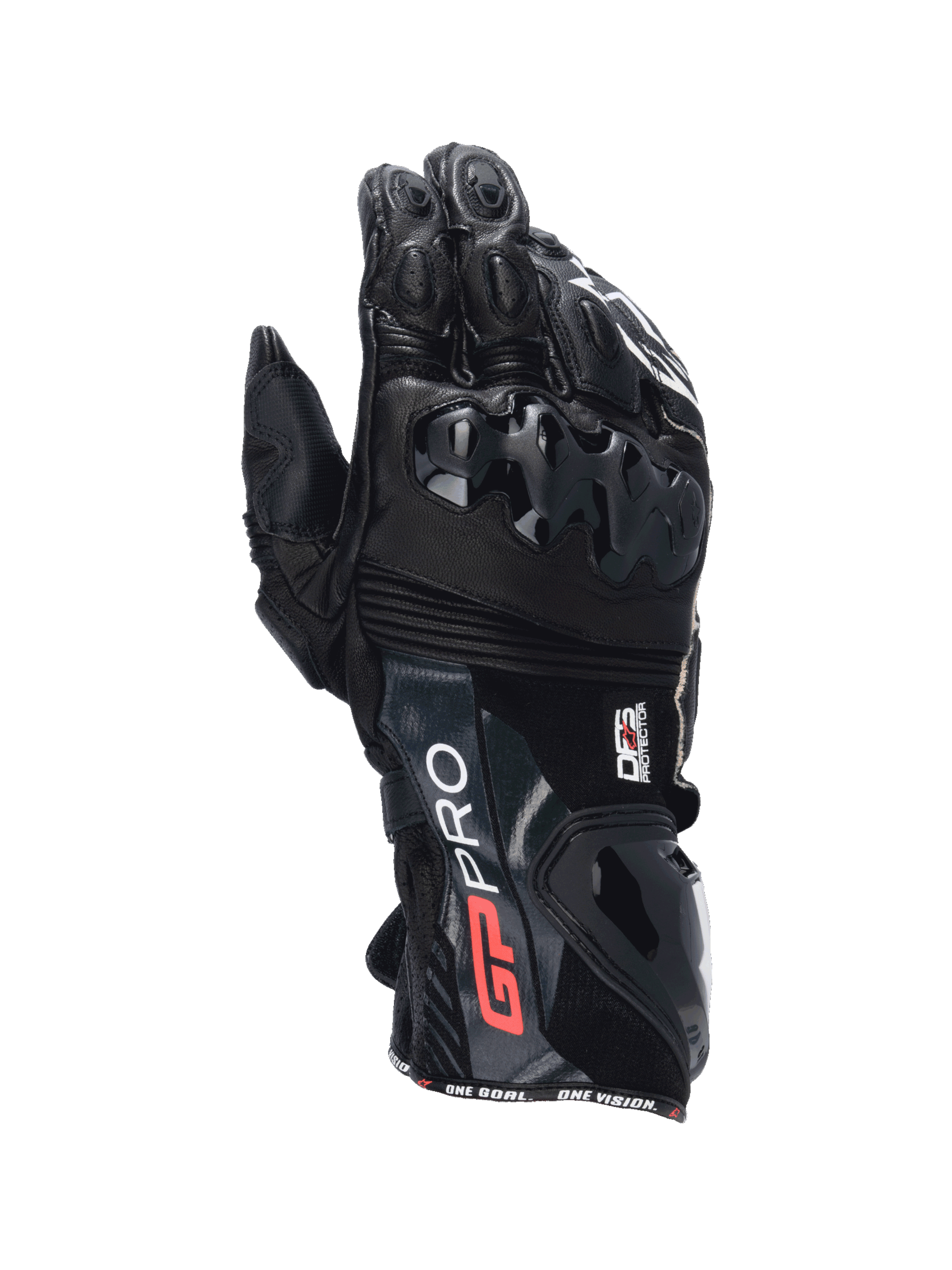 Alpinestars GP Pro R4 handschoenen, heren-motorracinghandschoenen, zwart leer met DFS knokkelbescherming, CE-gecertificeerd.