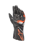 Gants Alpinestars SP-8 V3 pour homme, gants de moto racing noirs et rouge fluo, cuir et protection double densité