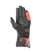 Alpinestars SP-8 V3 handschoenen, herenmotorracinghandschoenen, zwart en helderrood leer met handpalmversterking.