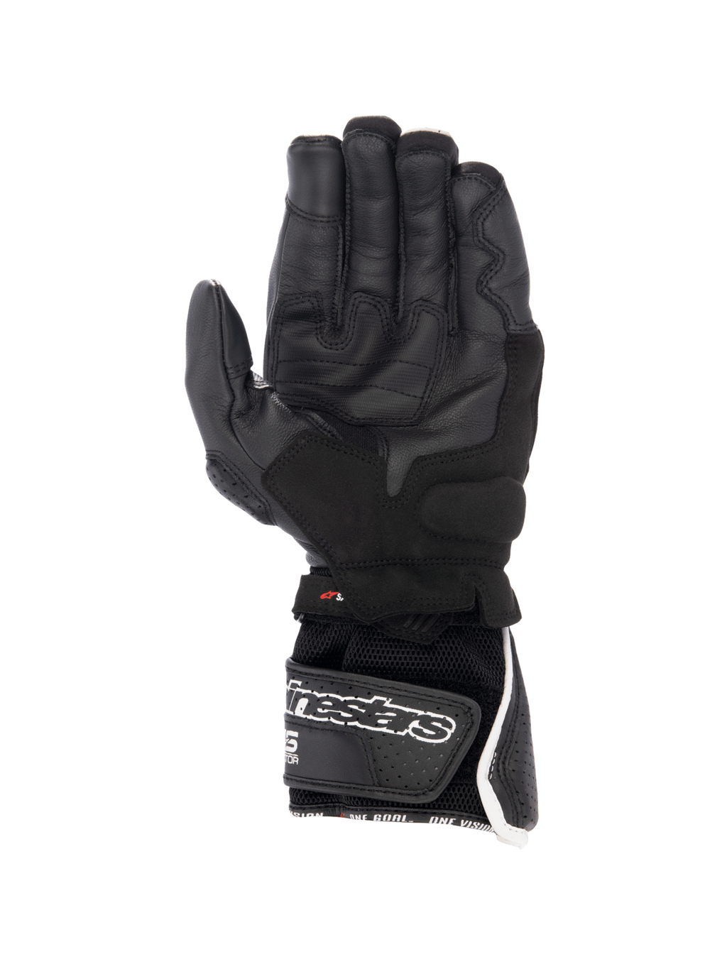Alpinestars, gants SP-8 V3 Air, gants de moto racing pour homme, noirs et blancs, cuir perforé avec paume adhérente.