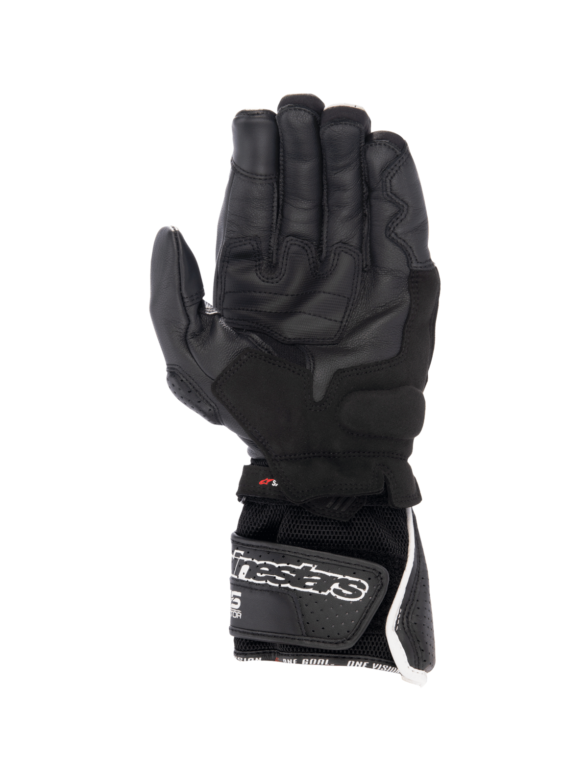 Alpinestars SP-8 V3 Air handschoenen, heren-racing-motorhandschoenen, zwart en wit, geperforeerd leer met mesh en palm grip
