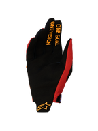 Alpinestars Radar Pro 2027, gants de motocross homme, rouges et noirs, paume en suède et graphisme One Goal One Vision