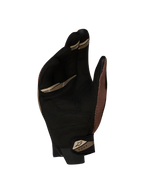 Alpinestars Megawatt V2 Air Gants, gants de moto tout-terrain, noir et marron, vue de la paume montrant la construction en suède synthétique et la fermeture sécurisée au poignet