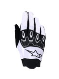 Alpinestars Full Bore V2, gants de motocross, gris clair et noir, avec protection des articulations en TPR segmenté noir, dessus en textile respirant avec logo étoile et poignet en néoprène, conçus pour la performance tout-terrain