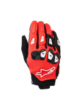 Alpinestars SP X 7 handschoenen, motorracinghandschoenen met korte manchet, zwart, felrood en wit, geperforeerd leer, TPU knokkel- en vingerbescherming, Alpinestars sterlogo op de rug van de hand
