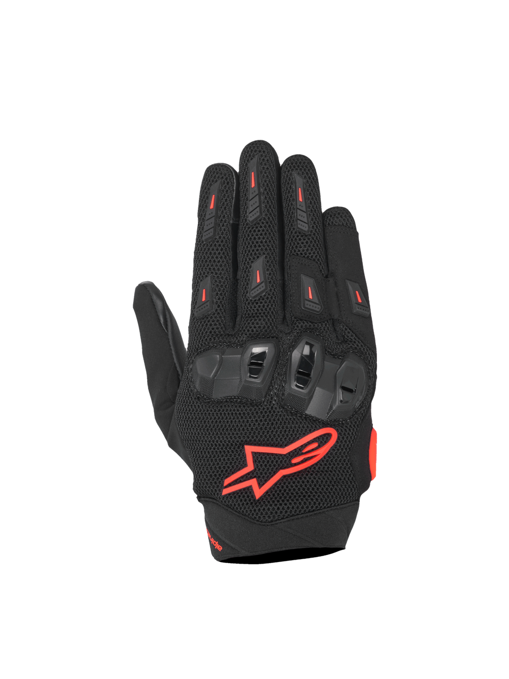 Alpinestars SP X 5 Air, gants de moto racing, noirs et rouges fluo, maille 3D et protections d'articulations en TPU