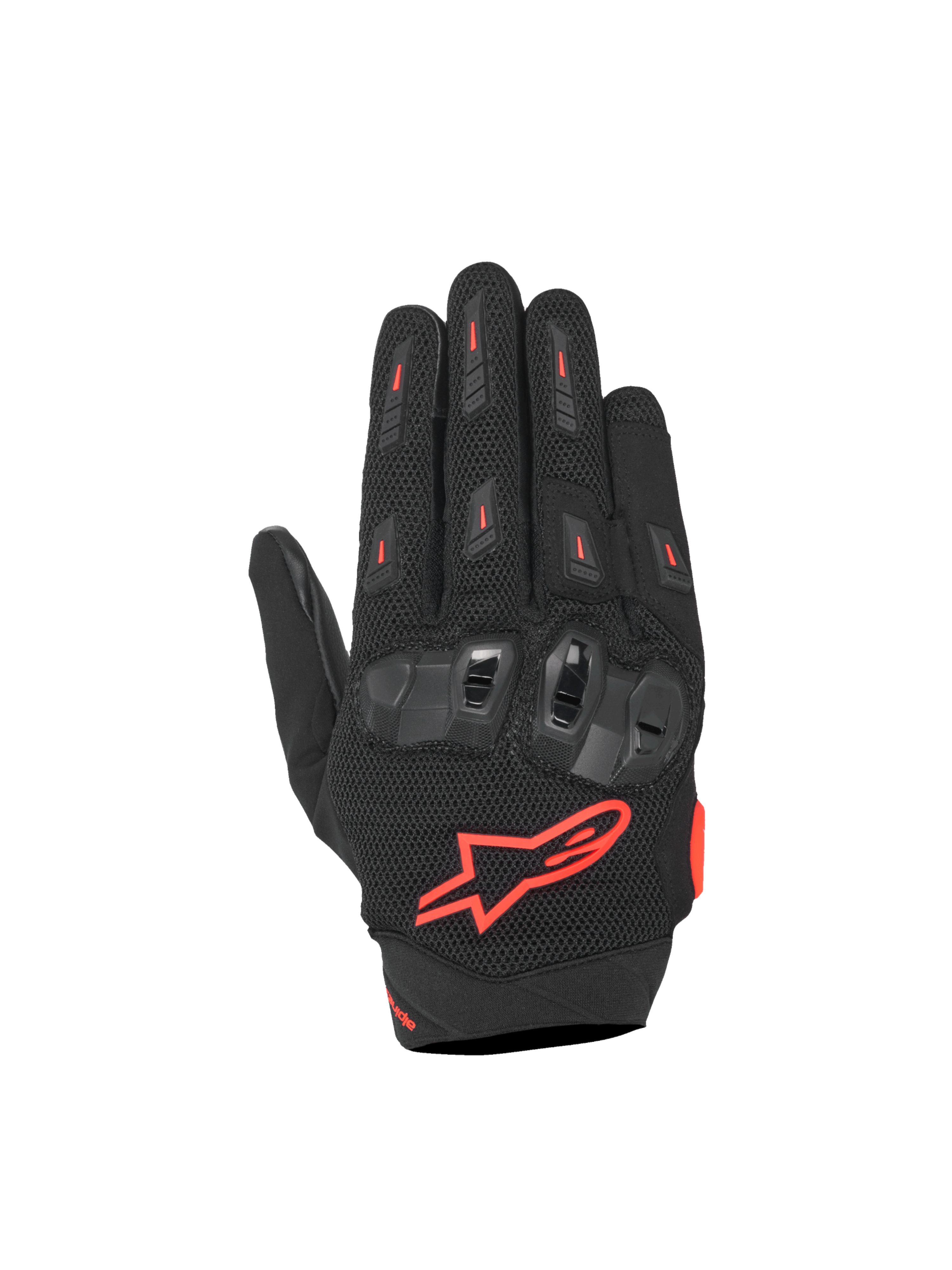 Alpinestars SP X 5 Air Handschuhe, Motorradhandschuhe für den Rennsport, Schwarz und Rot, mit TPU-Knöchelschutz und atmungsaktivem 3D-Mesh.