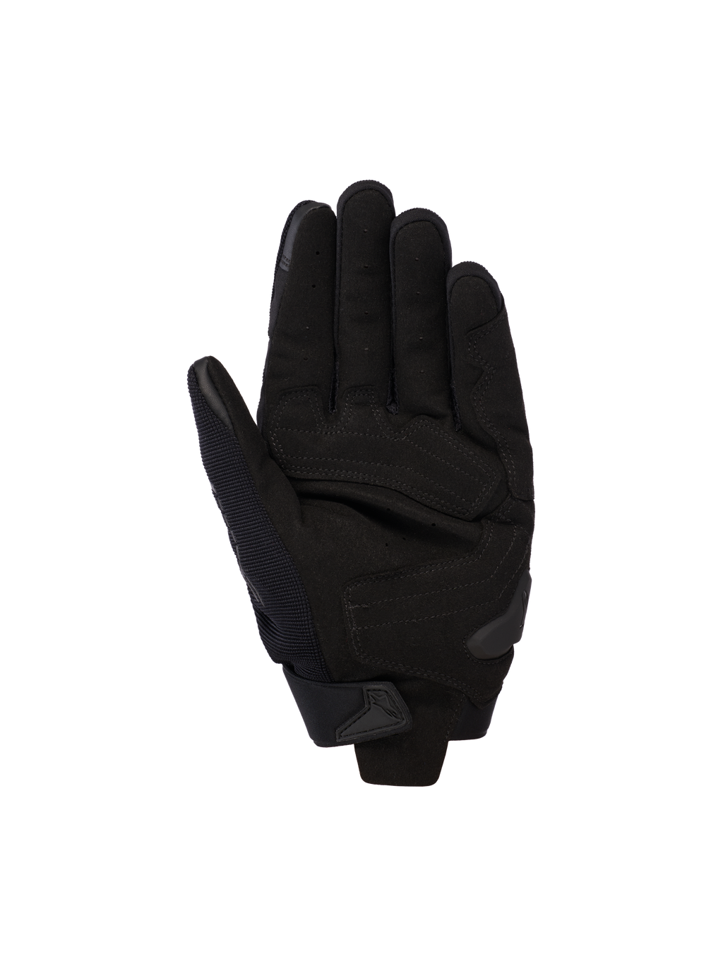Alpinestars SP X 5 Air Handschoenen, zwart, binnenzijde handpalm met geperforeerd leer voor ventilatie, versterkte palm-overlays en een TPR-slider, ontworpen voor sportief rijden en straatgebruik