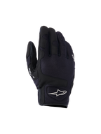 Alpinestars Ignite handschoenen, urban motorhandschoenen, zwart, voorzien van een ademend mesh bovenwerk, NUCLEON PLASMA knokkelbescherming en een wit Alpinestars sterlogo op het manchet.