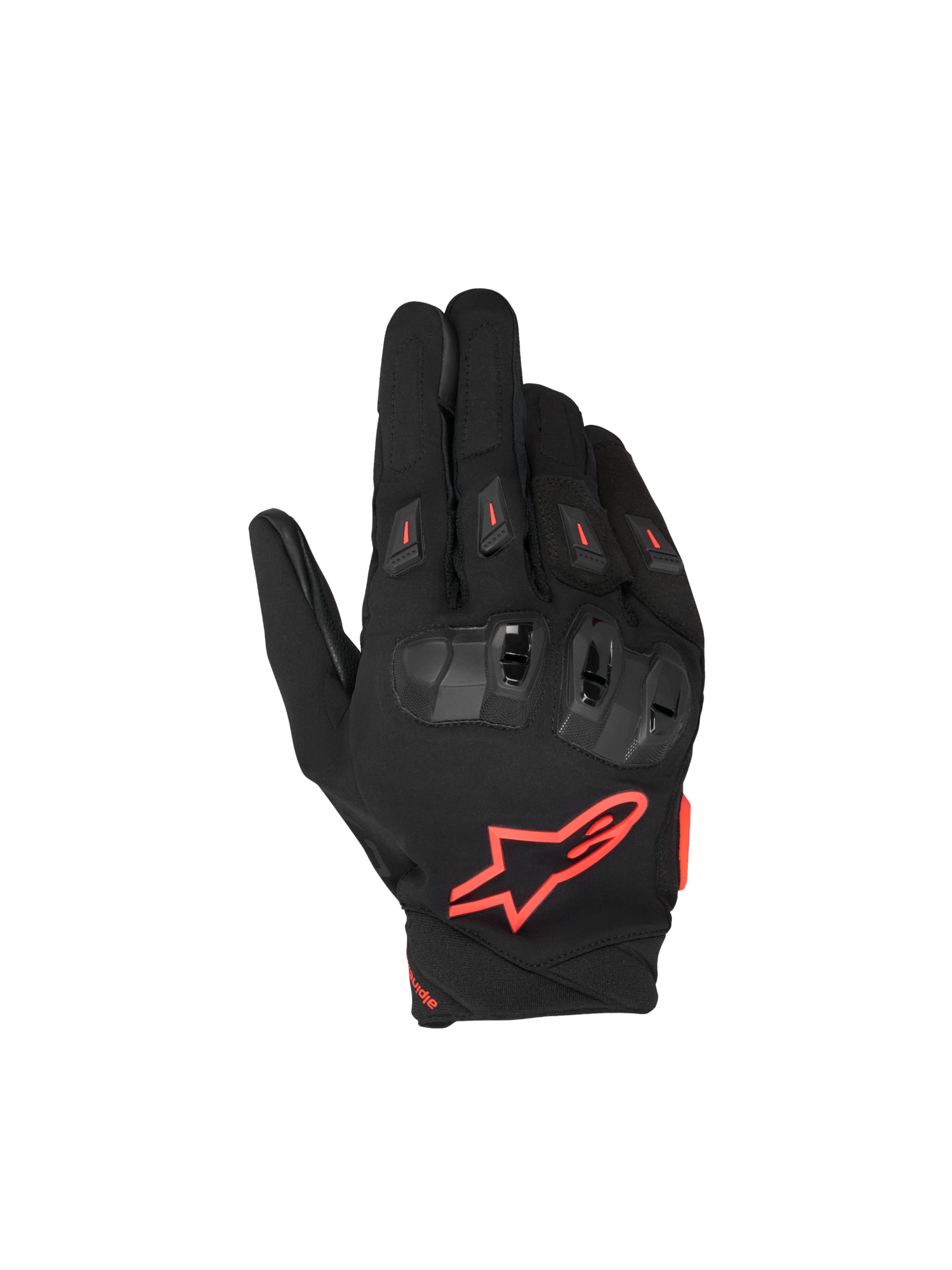 Alpinestars SP X 3 handschoenen, heren-motorracehandschoenen, zwart en fluo rood, TPU-knokkelbescherming, CE-gecertificeerd.