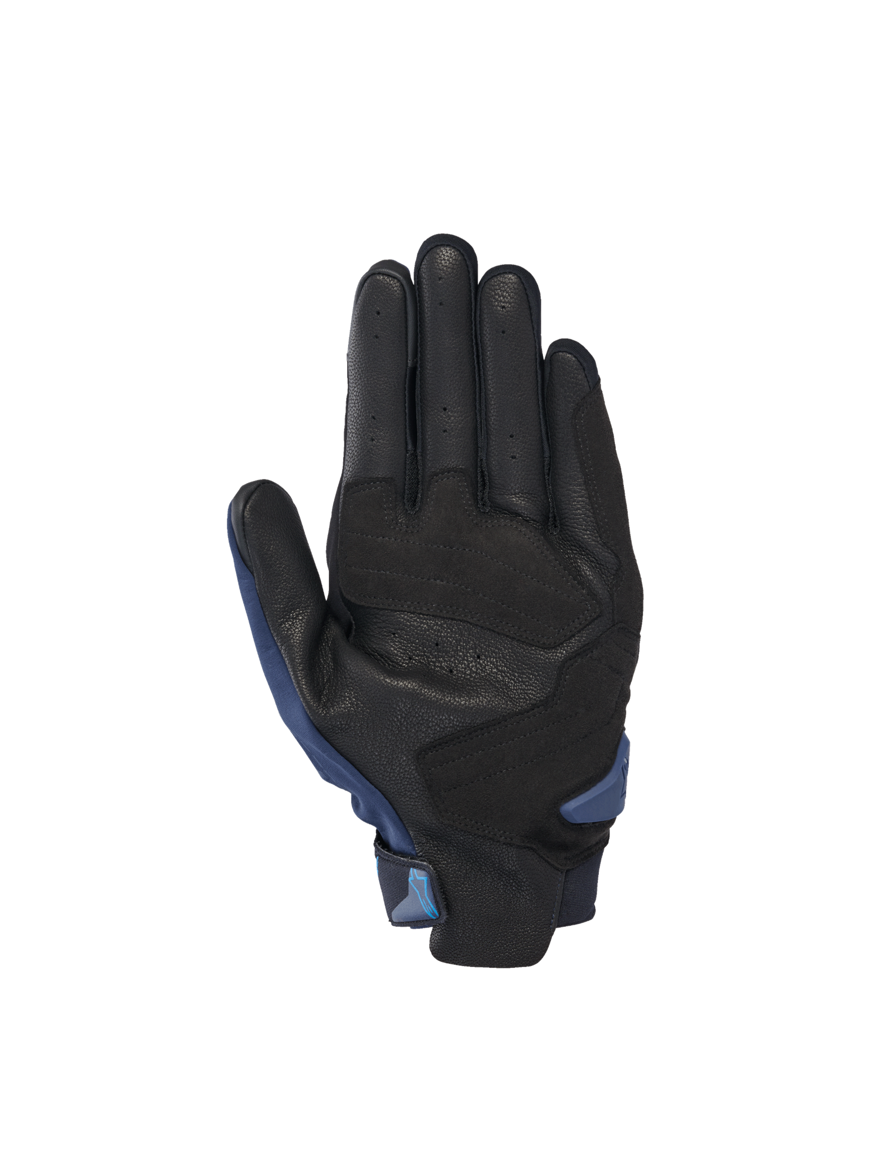 Alpinestars SP X 3 Handschoenen, motorhandschoenen voor road racing, zwart en donkerblauw, geperforeerd leer met palmverstevigingen.