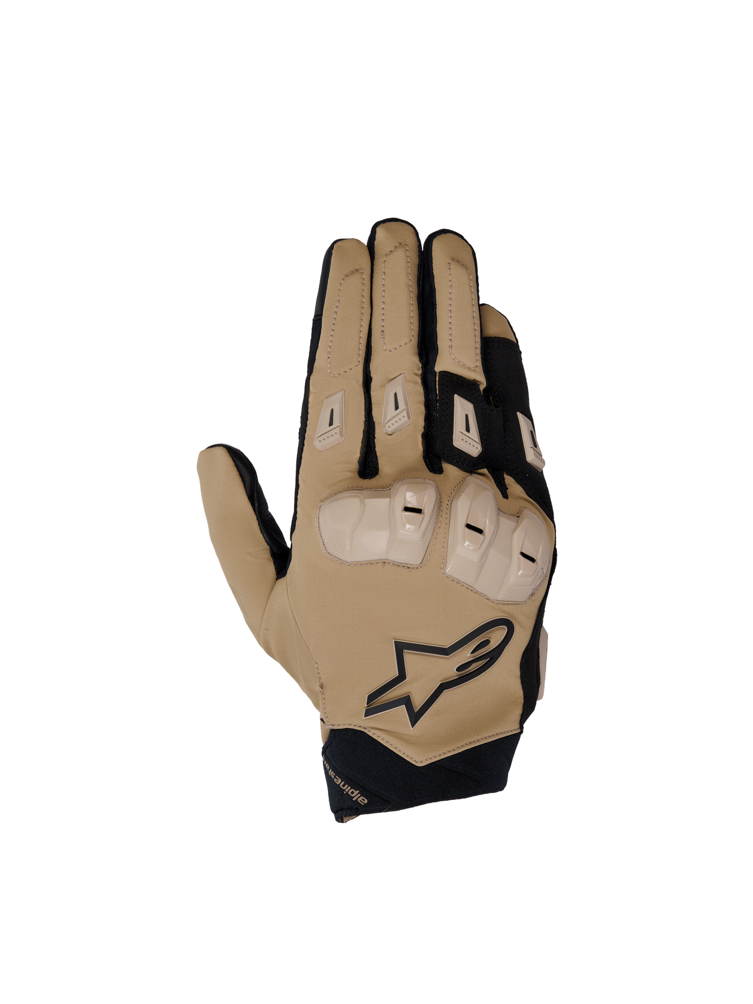 Alpinestars SP X 3 Handschuhe, Motorradhandschuhe für Herren in Braun und Schwarz, mit TPU-Knöchelschutz und Belüftung.