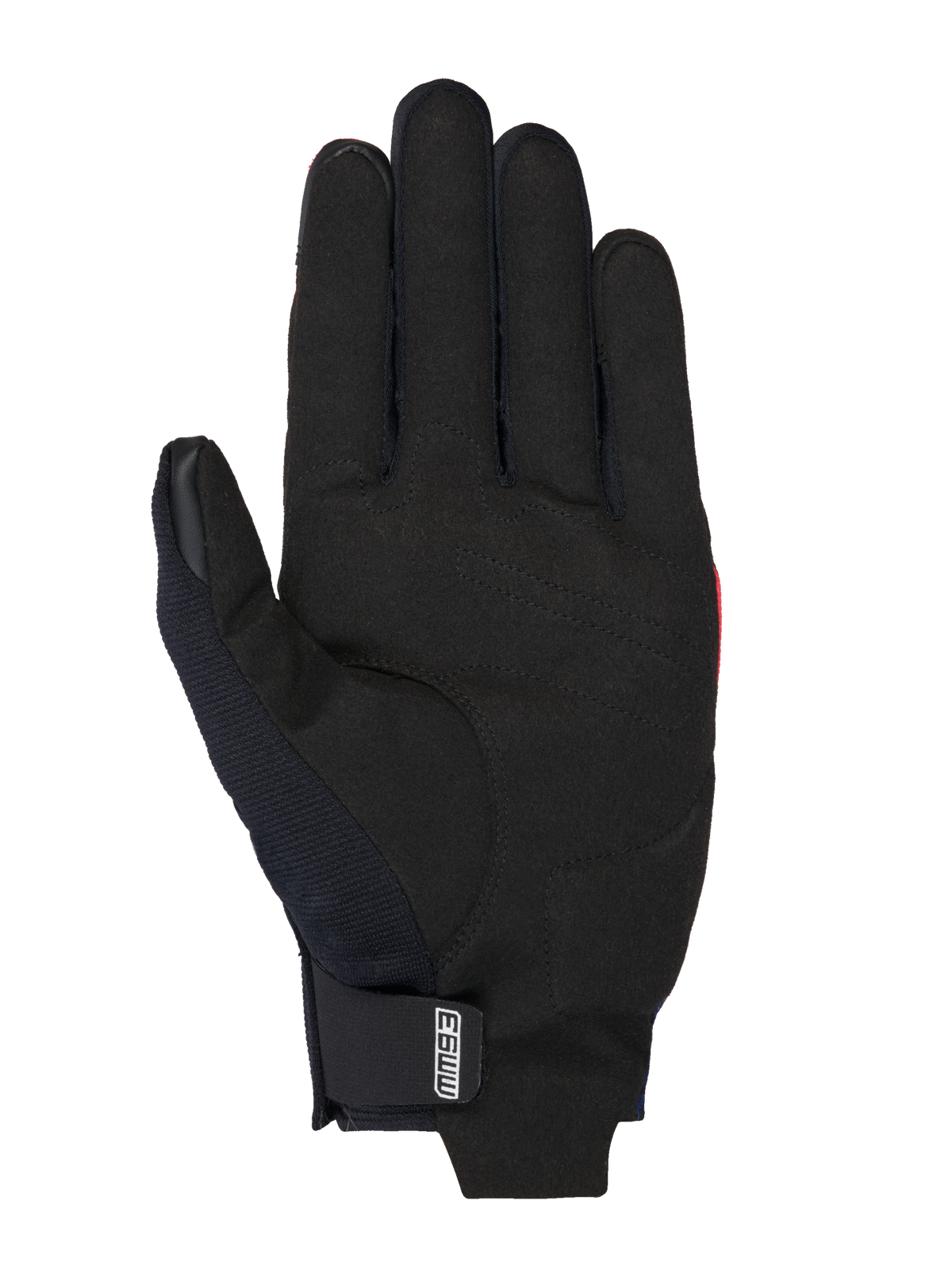 Gants Alpinestars MM93 Reef V2, gants de moto, paume en suède synthétique noir avec coutures renforcées, logo MM93 sur la sangle du poignet, design élégant à manchette courte pour la conduite urbaine