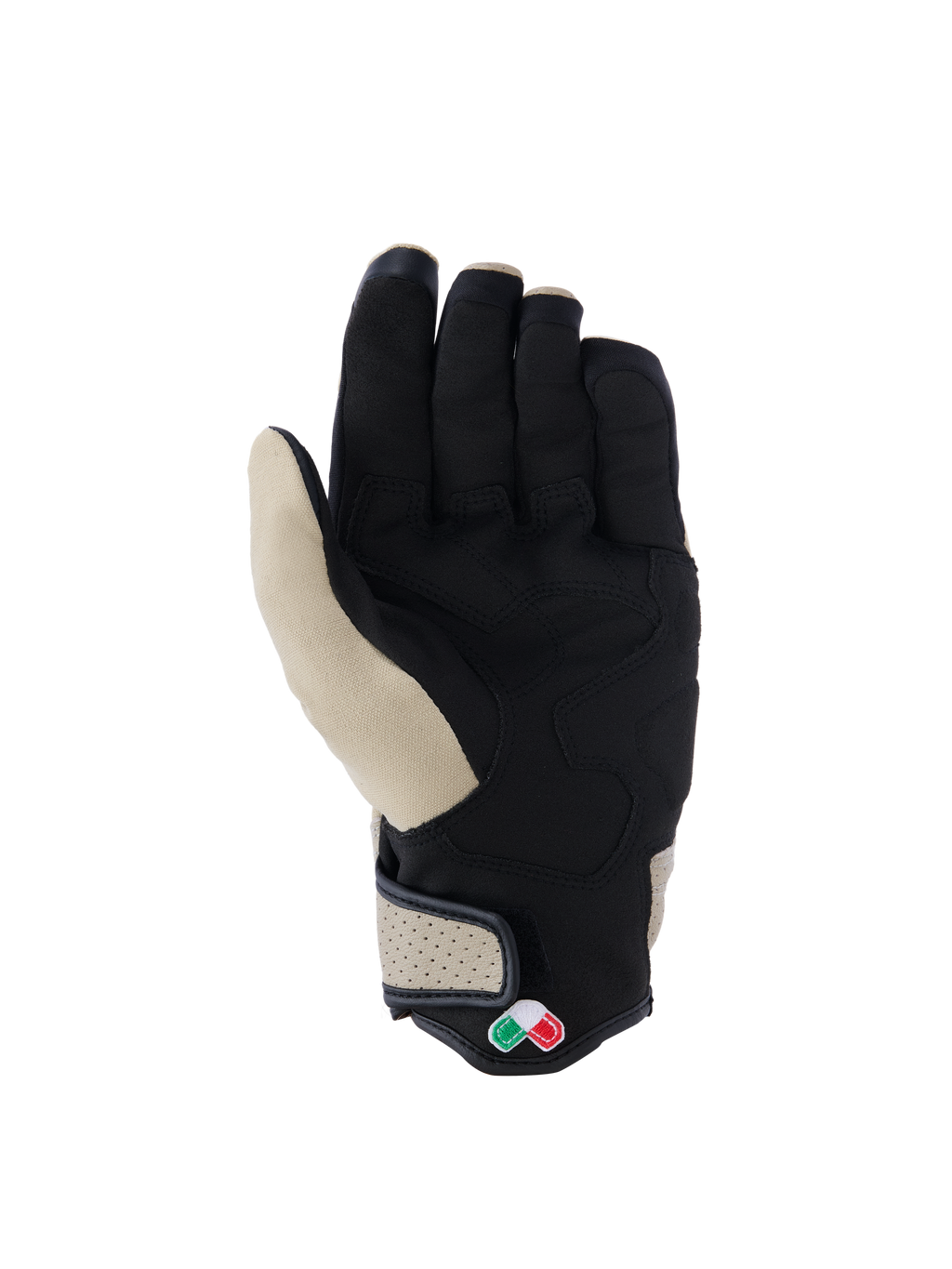 Gants Alpinestars Tracker, gants de moto urbains, aluminium et noir, vue de la paume avec construction en suède synthétique, renforts rembourrés, manchette en cuir perforé et design à manchette courte.