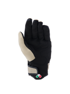 Gants Alpinestars Tracker, gants de moto urbains, aluminium et noir, vue de la paume avec construction en suède synthétique, renforts rembourrés, manchette en cuir perforé et design à manchette courte.