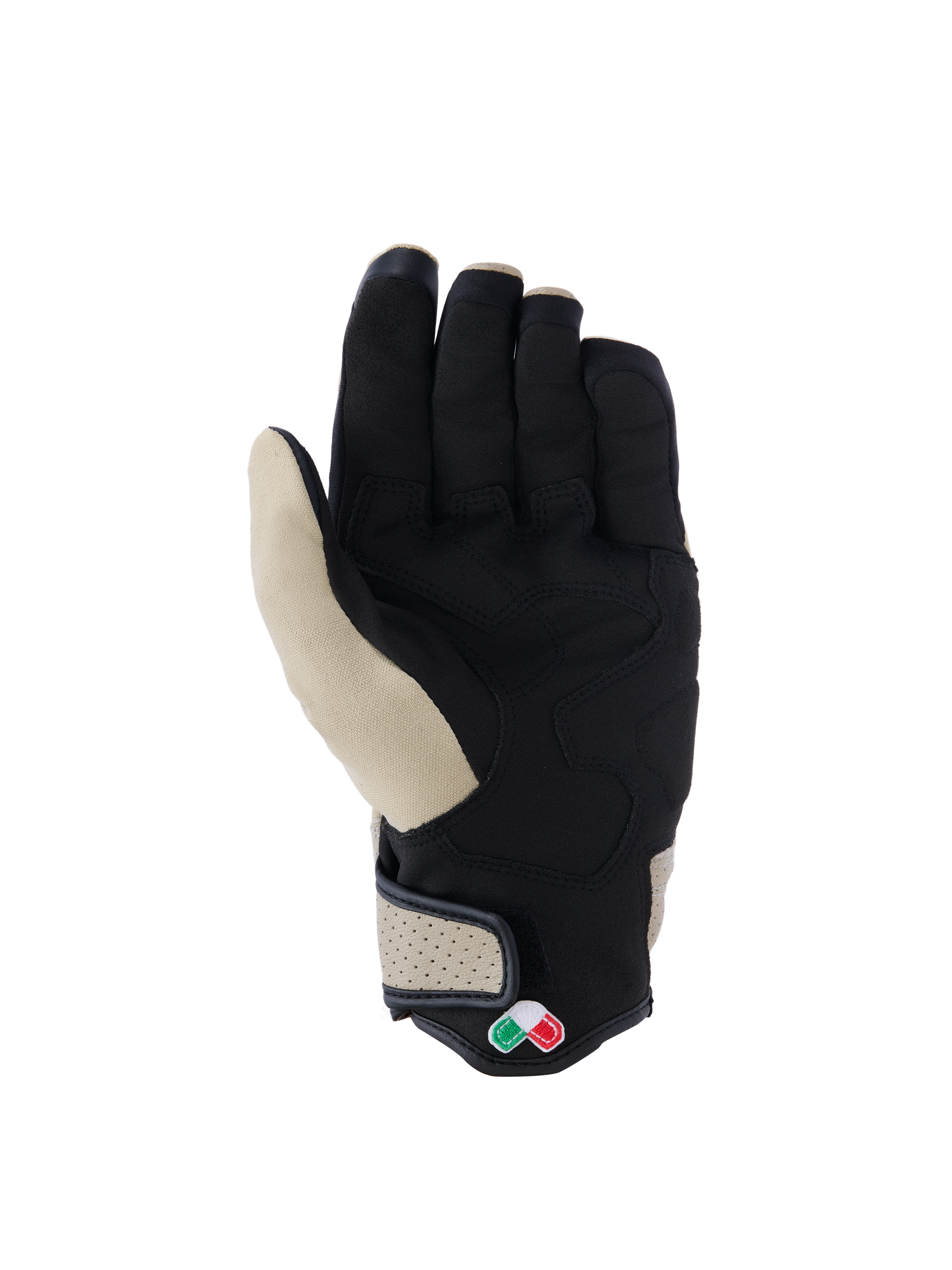 Gants Alpinestars Tracker, gants de moto urbains, aluminium et noir, vue de la paume avec construction en suède synthétique, renforts rembourrés, manchette en cuir perforé et design à manchette courte.