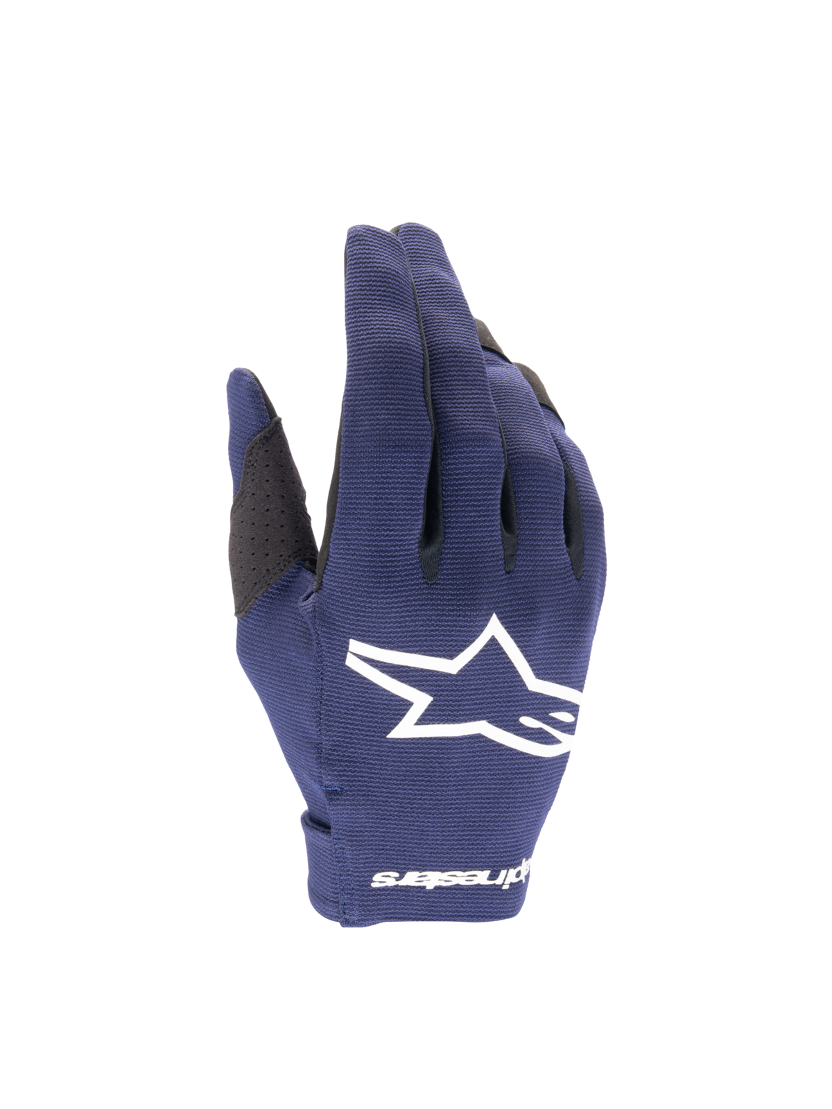 Alpinestars Radar 2025, gants de motocross pour homme, bleu marine et blancs, textile léger extensible avec logo étoile
