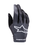 Alpinestars 2025 Radar Handschuhe, Motocross-Handschuhe, Dark Camo-Muster in Grautönen, mit großem weißem Stern-Logo auf dem Handrücken und Alpinestars-Schriftzug am Bündchen, leichte Stretch-Konstruktion für Offroad-Performance
