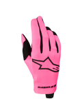 Alpinestars gants Radar 2027, gants de motocross pour homme, rose fluo et noirs, dos en textile extensible.