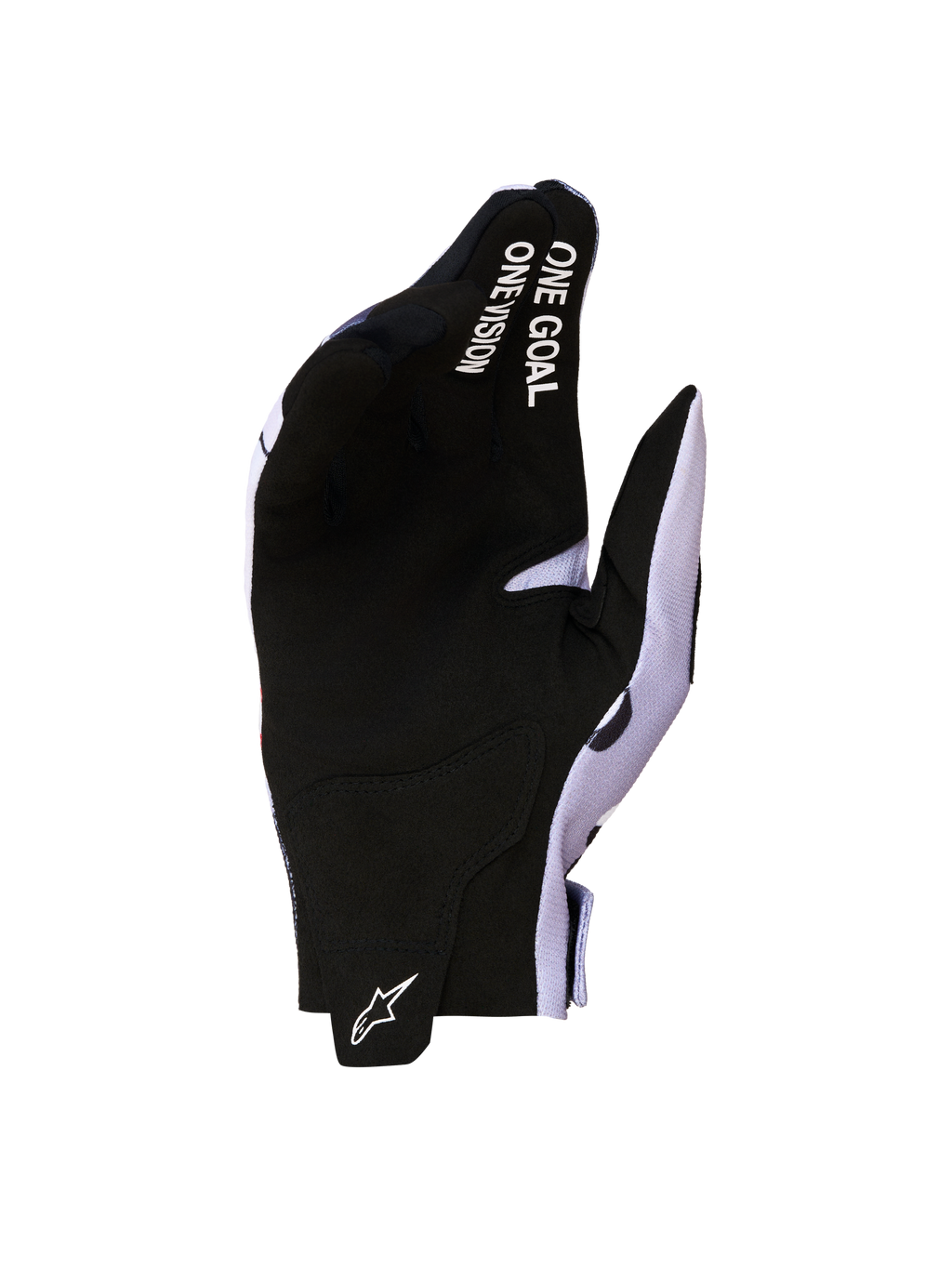 Alpinestars Gants Radar 2027, gants de motocross noirs et gris, paume en suède synthétique et logo One Goal One Vision