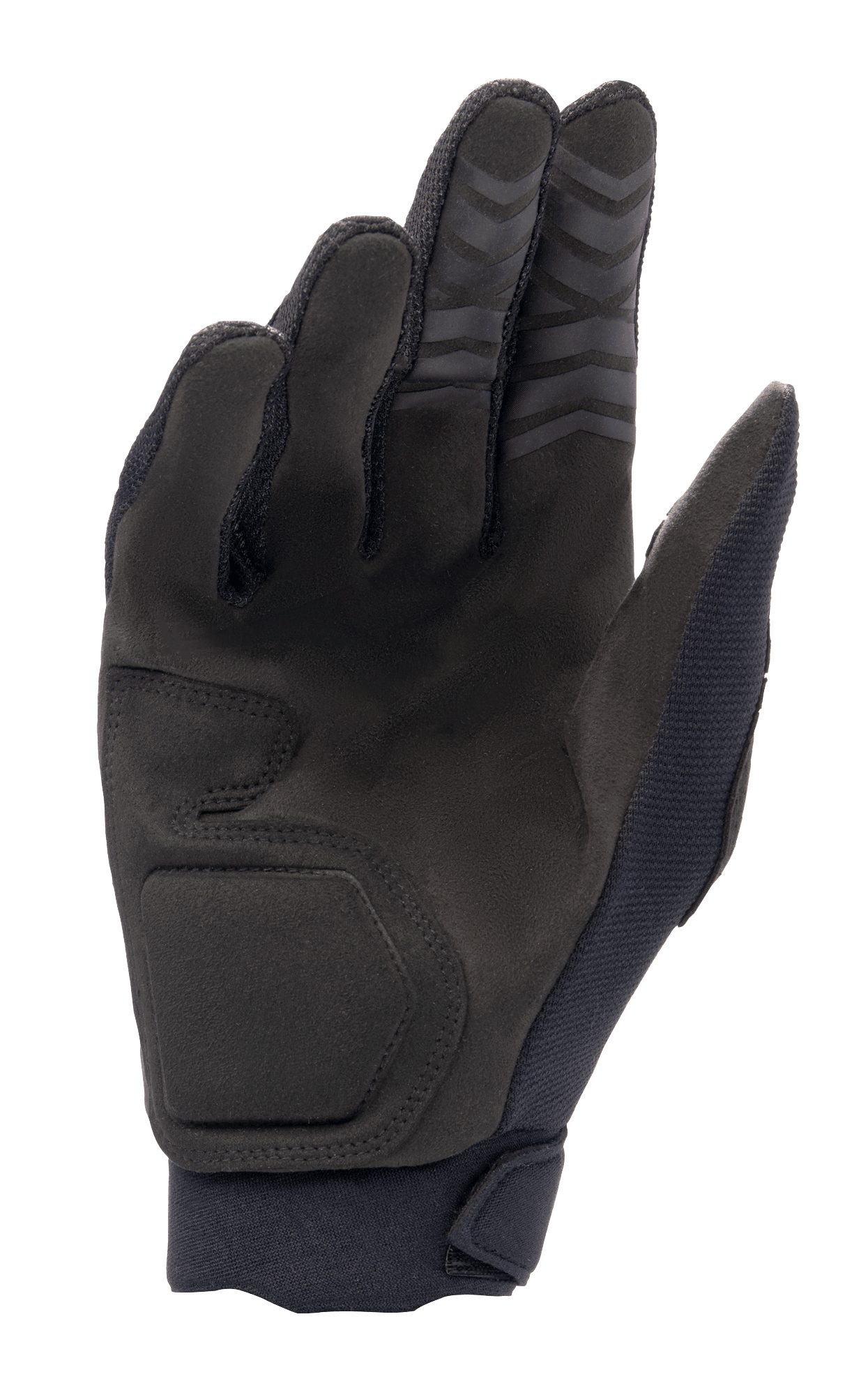 Alpinestars Full Bore XT-handschoenen, zwart, handpalmzijde voorzien van synthetisch suède voor duurzaamheid en grip, ergonomische stiksels en getextureerde vingertoppen voor off-road prestaties.