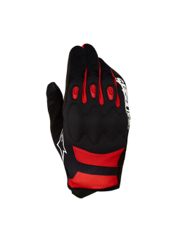 Gants Alpinestars Techdura, gants de moto tout-terrain pour enduro et trail, noirs et rouges, dotés d'une protection des jointures viscoélastique et d'inserts TPR