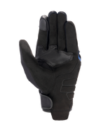 Alpinestars FQ20 Copper handschoenen, urbane motorhandschoenen, zwart, aanzicht van de handpalm met synthetisch suède materiaal, getextureerde grip-verstevigingspatch, mesh-panelen op de duim en een klittenbandsluiting aan de pols.