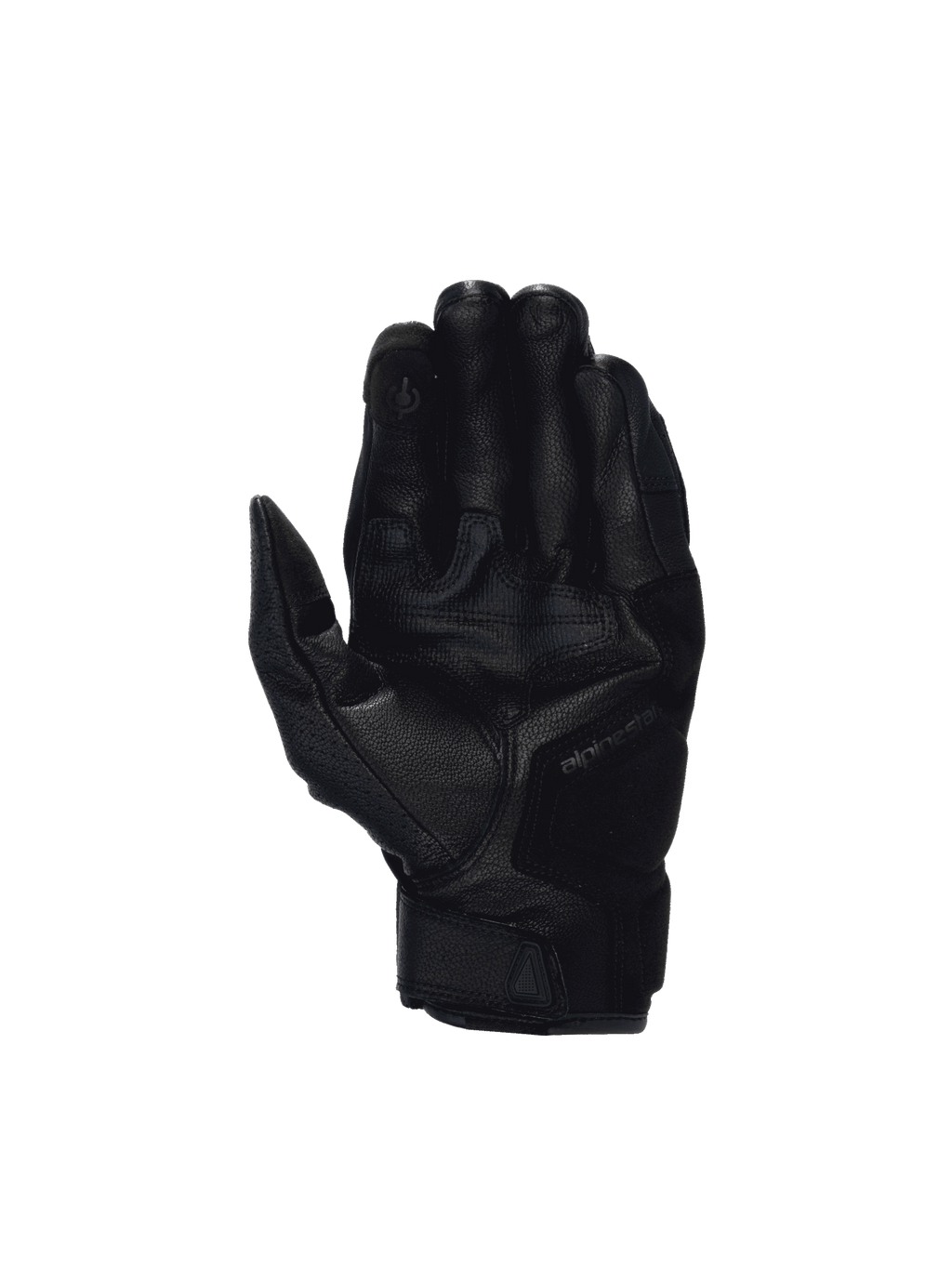 Alpinestars Celer V3 handschoenen, motorhandschoenen voor weggebruik, zwart geitenleer, versterkte handpalm en touchscreen-compatibele vingertop.