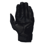 Alpinestars Celer V3 handschoenen, zwarte leren motorhandschoenen, handpalmweergave met geitenleren constructie, gewatteerde handpalmverstevigingen, touchscreen-compatibele wijsvinger en Alpinestars-logo