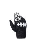 Alpinestars Celer V3 handschoenen, motorhandschoenen van zwart en wit geitenleer, harde knokkelbescherming, CE-gecertificeerd.
