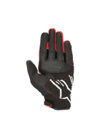 Alpinestars Honda SMX-2 Air Carbon V2 motorhandschoenen, zwart en rood, leer en mesh, handpalmaanzicht.