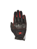 Alpinestars Honda SMX-2 Air Carbon V2 motorhandschoenen voor heren, zwart en rood, met carbon knokkelbescherming.
