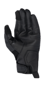 Alpinestars Morph Street Handschoenen, zwart, handpalmweergave van motorhandschoen met korte manchet, getextureerde lederen handpalm, touchscreen-compatibele vingertoppen en verstelbare polssluiting, urban motoruitrusting