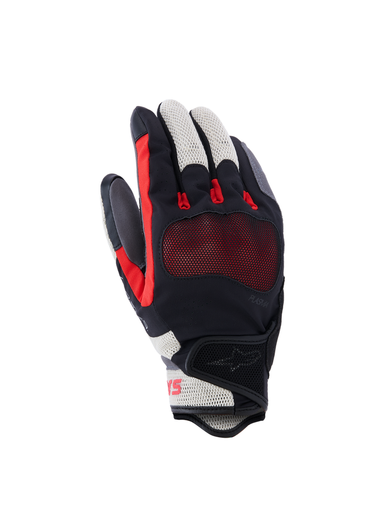 Alpinestars Mogress Airflow handschoenen, motorhandschoenen, zwart, wit en rood, mesh materiaal met ventilatie, gevoerde handpalm, sportief design met zichtbare stiksels