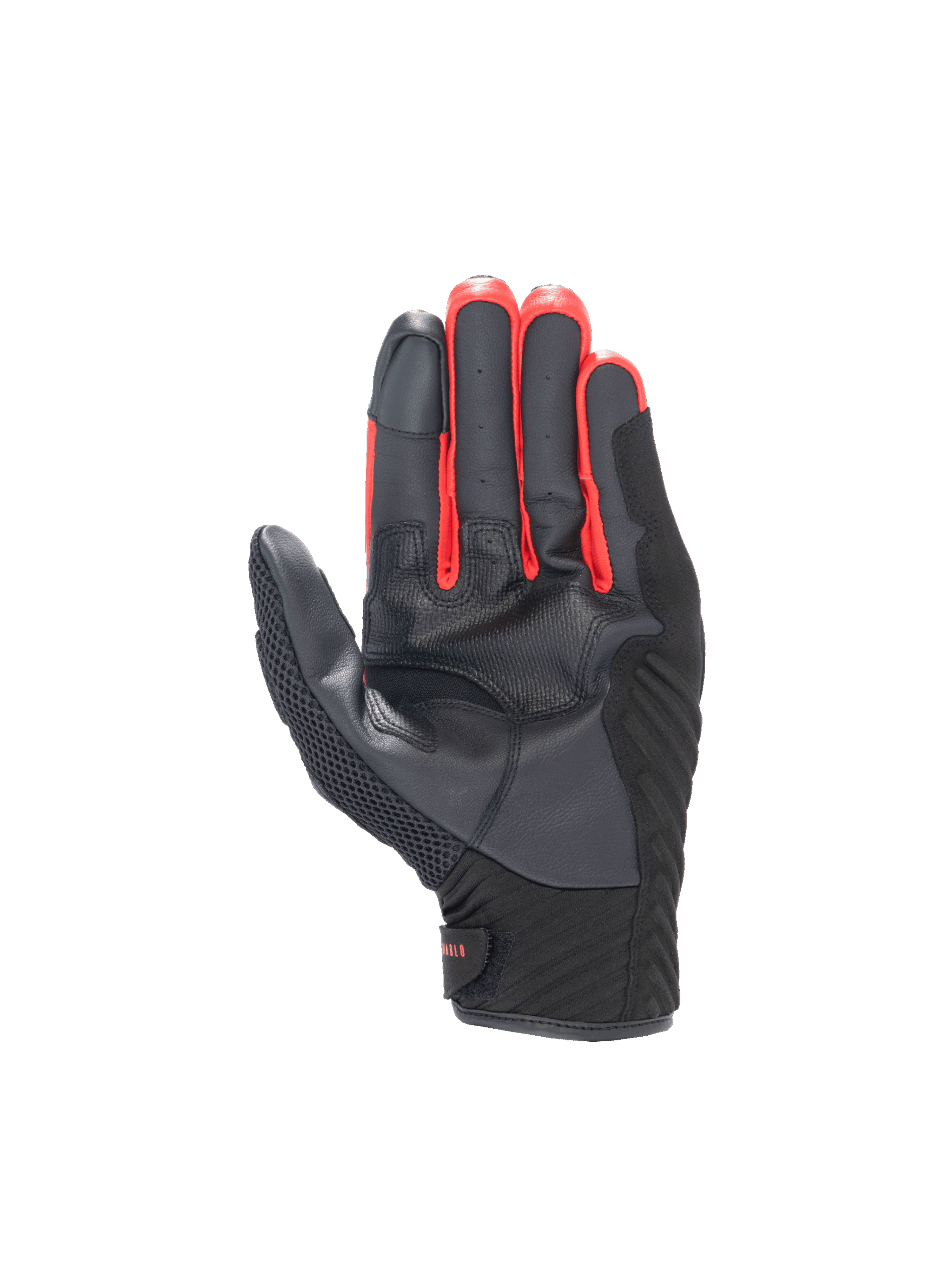Alpinestars FQ20 SMX-1 Air V2 Monster Gloves, black and red leather motorcycle road gloves showing the palm grip.