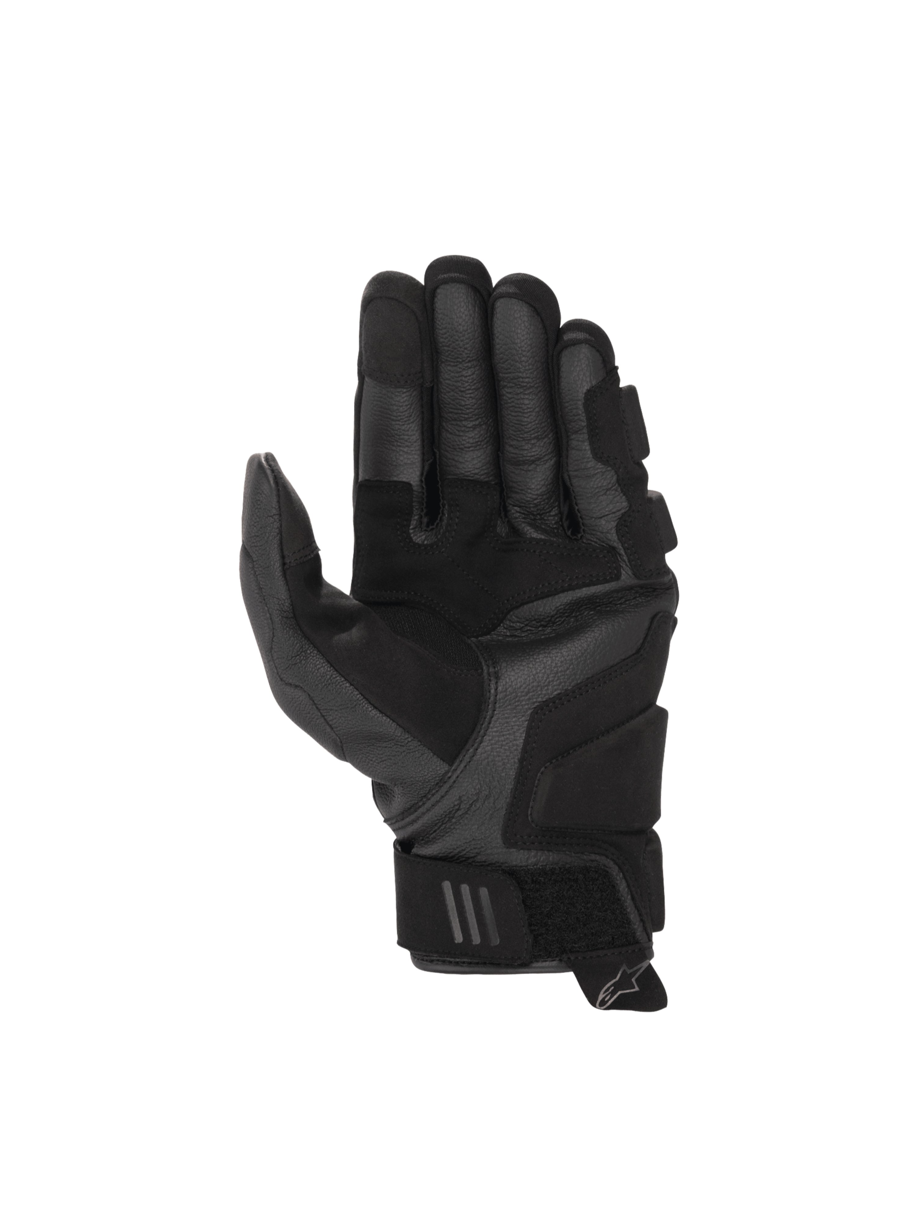 Alpinestars Phenom Leather Air Handschuhe, schwarze Motorradhandschuhe aus Ziegenleder, verstärkte Landezonen an der Handfläche.