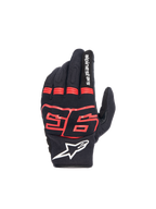 Alpinestars MM93 Losail V2 Handschuhe, Motorradhandschuhe, Schwarz und Rot Fluo, mit Hartknöchelschutz und MM93 Logo.