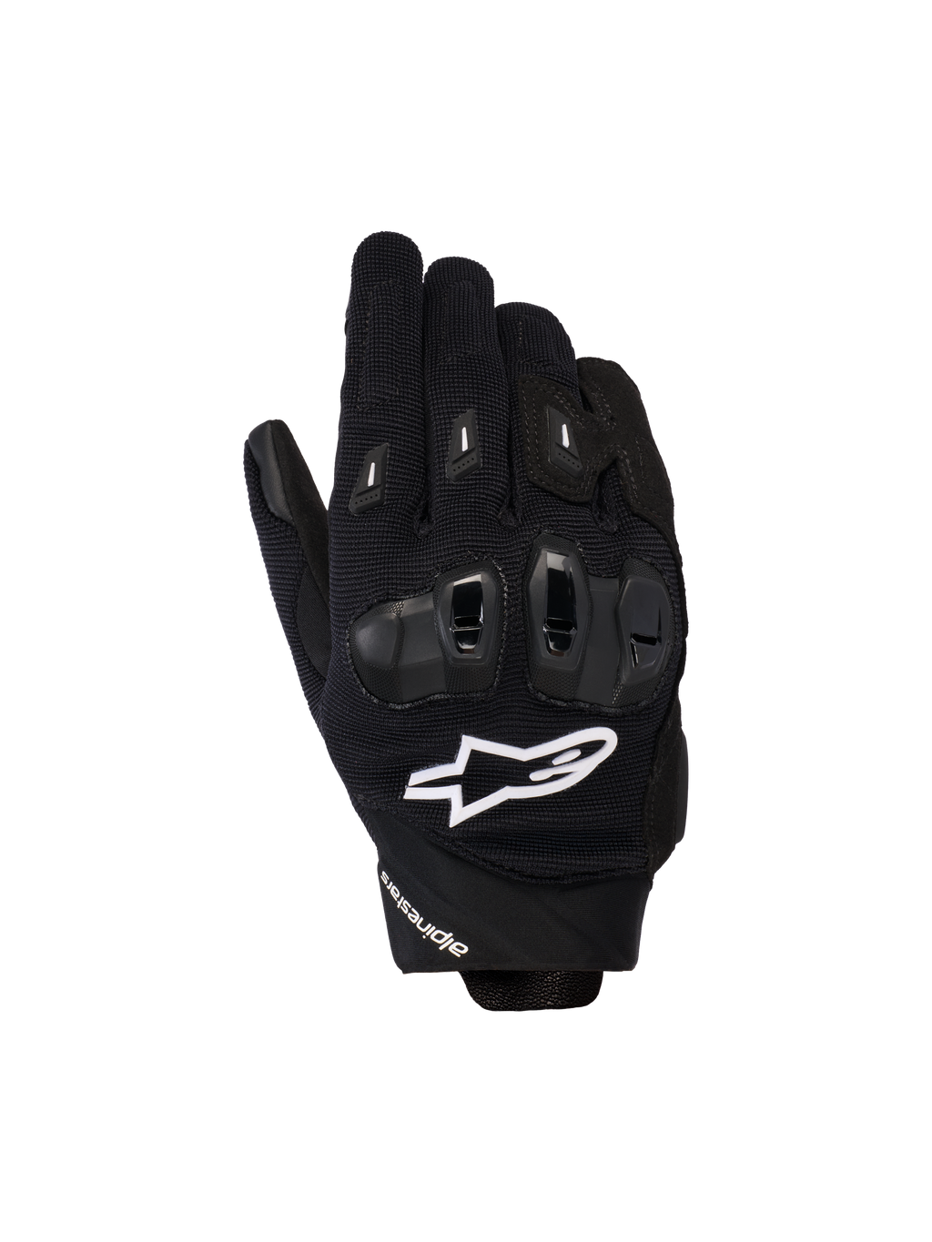 Alpinestars Stella SP X 3 handschoenen, dames motorracehandschoenen, zwart met wit logo, voorzien van getextureerd mesh-materiaal en TPU-knokkelbescherming, sportieve performance weguitrusting
