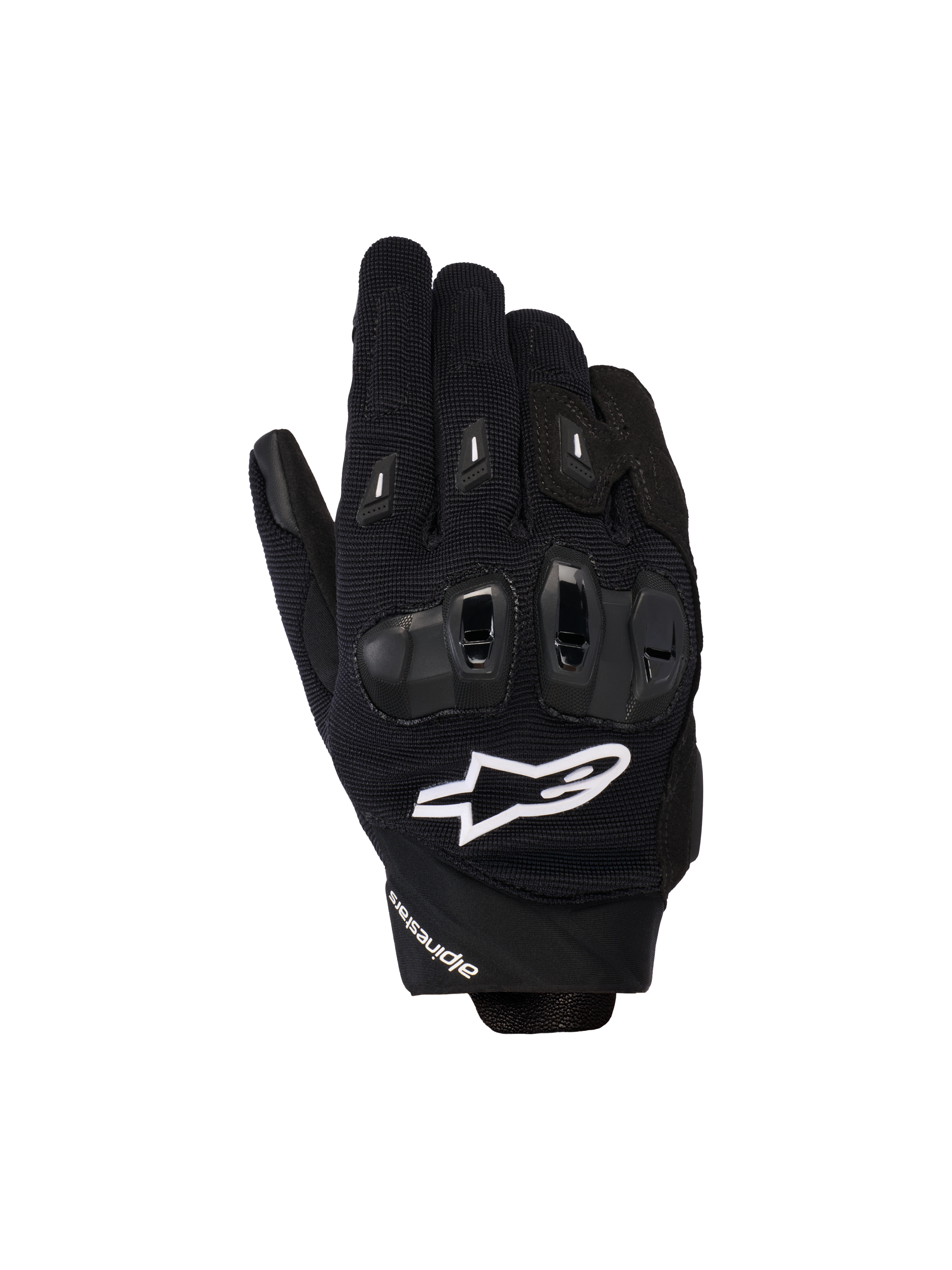 Alpinestars Stella SP X 3 handschoenen, dames motorracehandschoenen, zwart met wit logo, voorzien van getextureerd mesh-materiaal en TPU-knokkelbescherming, sportieve performance weguitrusting