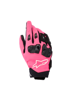 Alpinestars Stella SP X 3 handschoenen, dames sport motorhandschoenen, Diva roze en zwart, met zwarte TPU-knokkelbescherming, wit logo-detail en textielconstructie met korte manchet