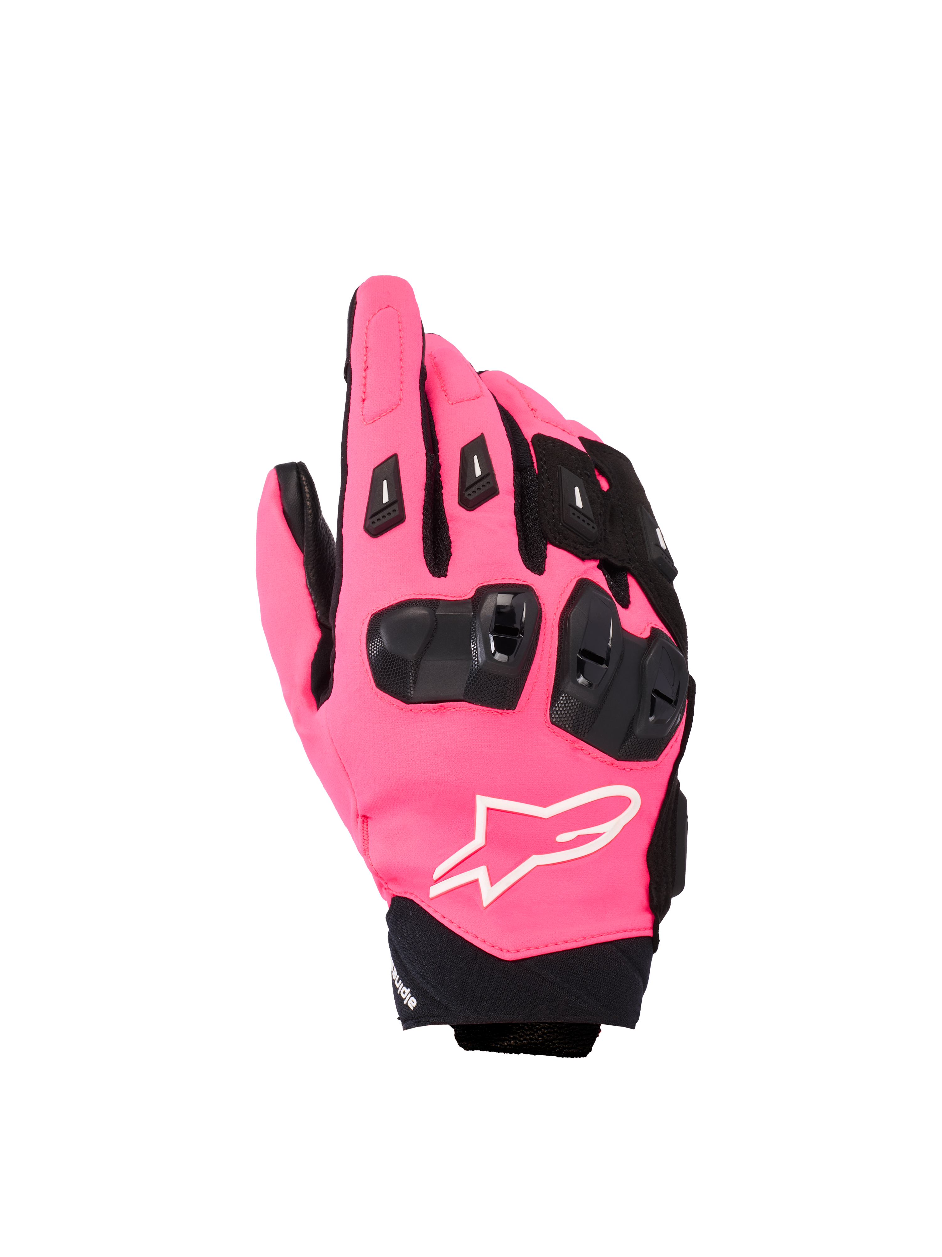 Alpinestars Stella SP X 3 handschoenen, dames sport motorhandschoenen, Diva roze en zwart, met zwarte TPU-knokkelbescherming, wit logo-detail en textielconstructie met korte manchet