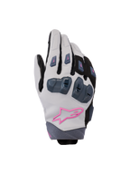 Alpinestars Stella SP X 3 Handschuhe, Damen-Motorradhandschuhe, Mittelgrau, Schwarz und Pink, mit hartem Knöchelschutz und einem pinkfarbenen Stern-Logo, elegantes, sportliches Design