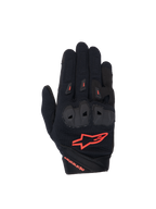 Alpinestars Stella SP X 1, gants de moto pour femme, noirs et rouge fluo, textile ventilé et protections TPR aux articulations