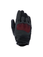 Alpinestars Stella Mogress Airflow handschoenen, dames motorhandschoenen, antracietzwart en rood, voorzien van NUCLEON PLASMA-knokkelbescherming met rode mesh-overlay, lasergeperforeerde handrug, 3D mesh-inzetstukken en korte manchet met klittenbandsluiting, ademend ontwerp voor stadsritten