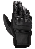 Alpinestars Stella Phenom Leather Air Handschuh, Damen-Motorradhandschuhe, Schwarz, Rückhandansicht mit Fokus auf harten perforierten Knöchelschutz, gepolsterte Fingergelenke und hochwertige Lederstruktur
