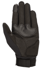 Gants Stella Reef Femme Alpinestars, gants de moto, noir, vue côté paume avec daim synthétique à motif d'adhérence géométrique, rembourrages de paume renforcés et sangle de poignet réglable pour un confort de conduite urbaine