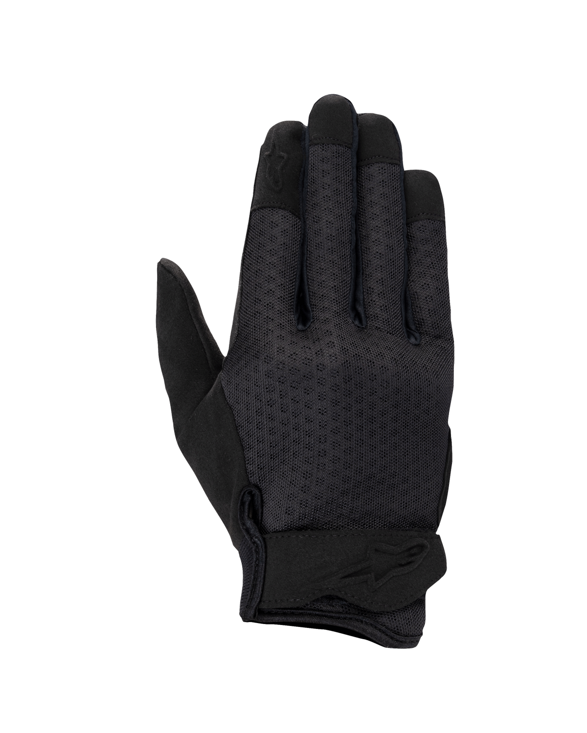 Gants Alpinestars Stated Air pour femme, gants de moto, noirs, avec revers en mesh ventilé, fermeture ergonomique au poignet avec logo embossé et bouts des doigts renforcés, design urbain épuré