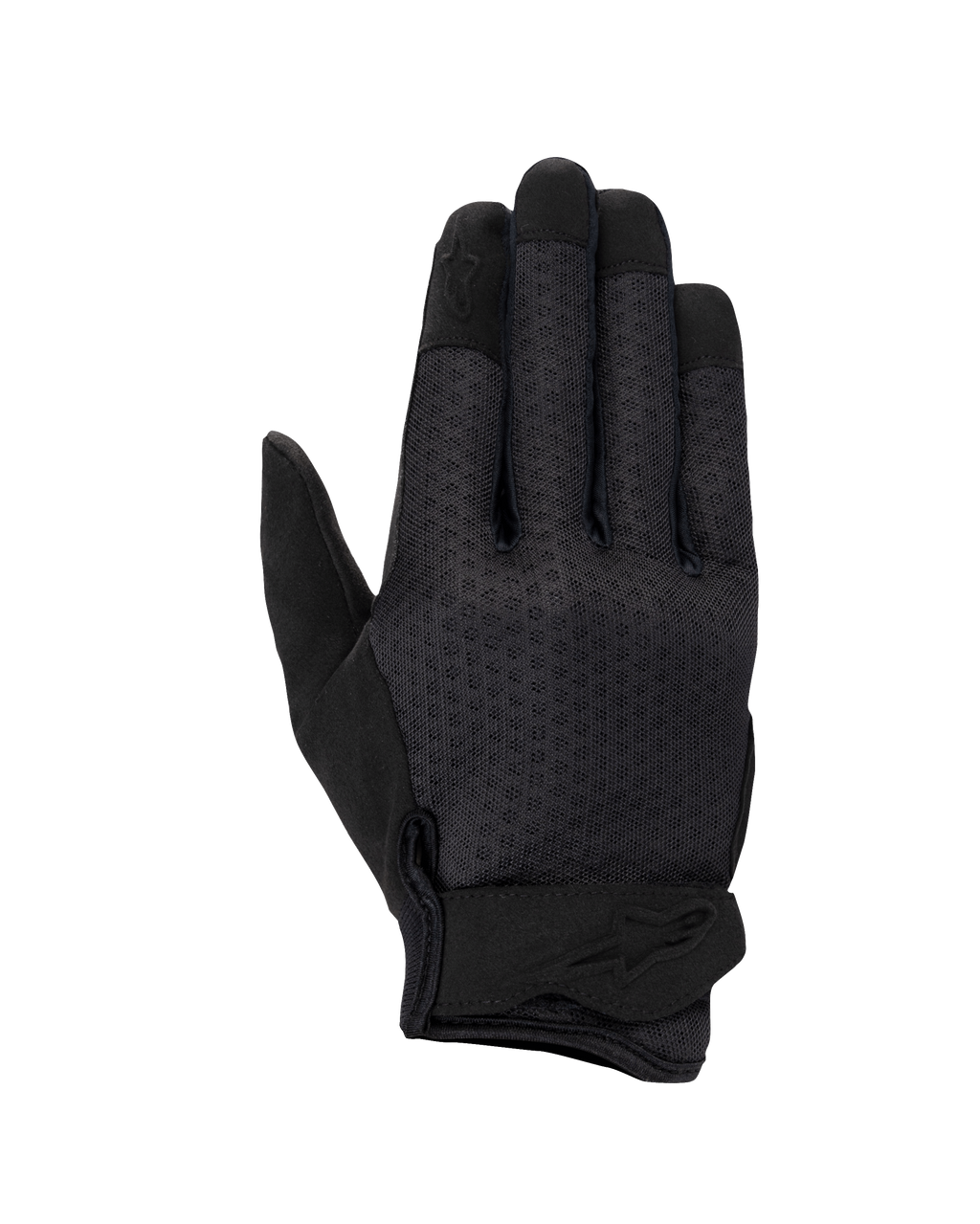 Alpinestars Stated Air dameshandschoenen, motorhandschoenen, zwart, voorzien van een geventileerde mesh bovenzijde, ergonomische polssluiting met reliëflogo en versterkte vingertoppen, gestroomlijnd urban ontwerp